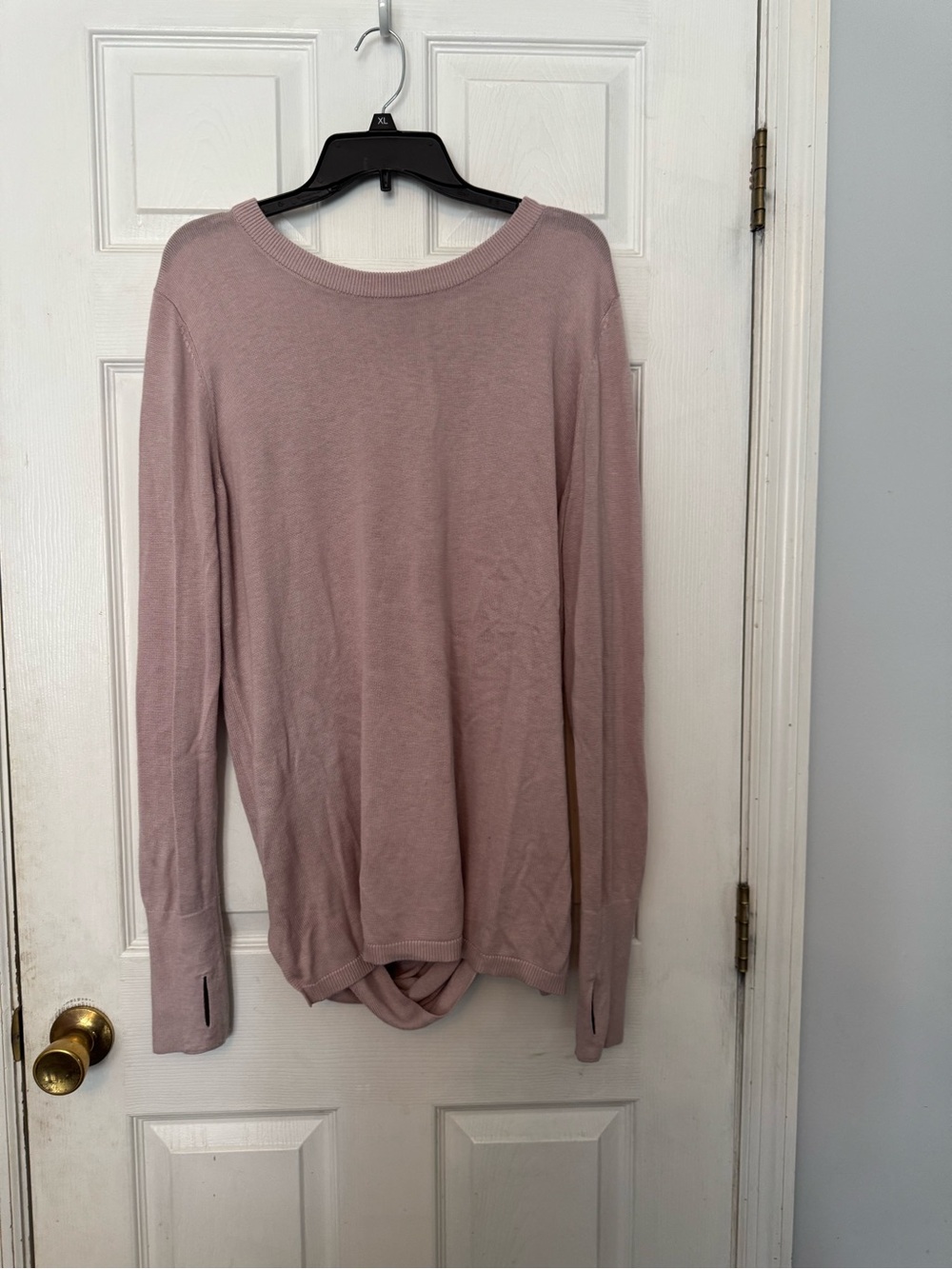 Women’s Long Sleeve Twist-Hem Knit Top - Dusty Rose